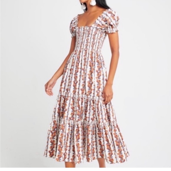 Smocked midi dress - Picture 5 of 6